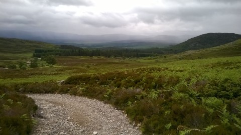 Estate road up from Kingussie, looking back